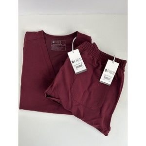 FIGS Scrubs Size S Small Casma Scrub top Yola Skinny Pants Womens Burgundy NEW